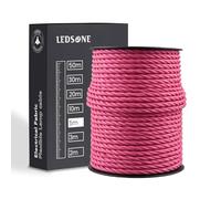 Rose Pink Braided 2 Core 0.75mm, Twisted Vintage-Style Braided Fabric Covered Flex Cable 5m Pack Length, 2-Core 8 Amp Electrical Wire Lamp Cord for DIY Lamps Industrial Pendant Lighting Appliances