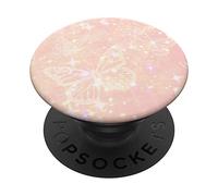 Rose Pink Butterfly Galaxy Cell Phone Button Pop Out Holder PopSockets PopGrip: Swappable Grip for Phones & Tablets