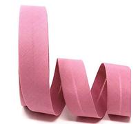 Rose Pink Byetsa 30mm Polycotton Bias Binding on 2m Length (N.B. This is a Cut from a roll, Presented on a Bertie's Bows Ribbon Card)