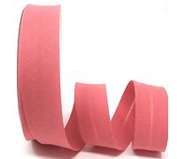 Rose Pink Byetsa 30mm Polycotton Bias Binding on 2m Length (N.B. This is a Cut from a roll, Presented on a Bertie's Bows Ribbon Card)
