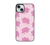 Rose Pink Cute Pig Love Compatible with iPhone 15 Case Cute, Cool Phone Case Compatible with iPhone 15, Full Camera Protective Shockproof