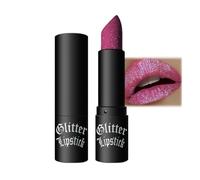 Rose Pink Glitter Lipstick, Highly Pigmented Shimmering Diamond Sparkly Red Lip Stick, Smooth Non-Sticky Longlasting Full-Coverage Lip Colour, Lip Makeup Gift for Women