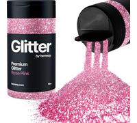 Rose Pink Glitter Shaker, 130g Fine Glitter, Crafts 1/64" Metallic Flake Rose Pink Sequins, Resin & Epoxy Crafts, Decorating, Halloween, Christmas Nail, Face, Hemway