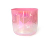 Rose Pink Gradient Crystal Singing Bowl,432Hz, Quartz Chakra Bowl for Yoga Meditation, Clear Gradient Purple Sound Bowl with Crystal Striker & O-Ring,for Yoga & Meditation