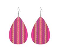 Rose Pink Green Beige Geometric Yellow Black Brown Checkered Women Earrings Candy Colored Lightweight Double-Side Printed Drop Dangle Earring