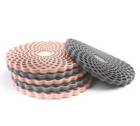 Rose Pink & Grey Drinks Coasters Set of 6 by Stone & Thyme - a UK Brand. Non Slip, Heatproof & Easy to Clean. Colourful Decorative Home Accessories That Protect All Surfaces