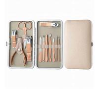 Rose Pink Manicure Set 12 Pcs - Nail Kit for Women & Men, Professional Manicure Pedicure Kit with Nail Clippers, Toe Nail Clippers for Thick Nails, Nail Cutter & Grooming Tools, Compact 15x8 cm Travel