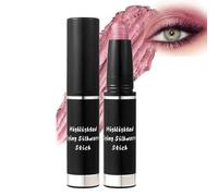 Rose Pink Shimmer Metallic Eyeshadow Stick in Sl lack Tube - Highly Pigmented Waterproof Creamy Crayon for Long-Lasting Smooth Buildable Eye Makeup Application & Easy Blend