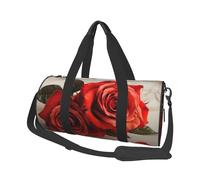 Rose Printed Canvas Travel Duffel Bag - Gym Sports Bag with Large Capacity for Weekend Business Travel