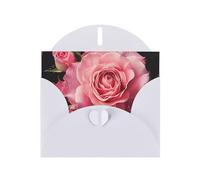 Rose Prints Pearl Paper Horizontal Festival Greeting Card for Birthday Cards and All Occasions, White