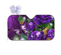 Rose Purple Butterfly Windshield Sunshade for Car SUV Truck Foldable Uv Ray Reflector Front Window Sun Shade Visor Shield Cover