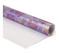 Rose Purple Wrapping Paper Roll, Mini Roll-17 Inches X 32.8 Feet, Flowers Design Wrap Paper for Girls Women Grandma, for Birthdays, Valentine's Day, Weddings, Anniversaries, Mother's Day, 1 Roll