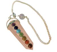 Rose Quartz 7 Chakra Dowser Pendulum, Stone Crystal For Reiki Healing, Dowsing, Meditation, Peace, Vastu, Positivity-B07S2ZSBB