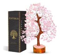 Rose Quartz Crystal Tree - Bonsai Tree of Life - Pink Room Decor - Spiritual Decor - Desk Decorations for Women Office - Gemstones and Crystals - Stones and Crystals - Money Tree - Good Luck Charms