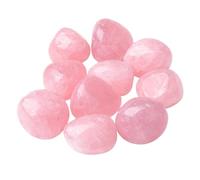 Rose Quartz Crystals, Natural Pink Quartz Stone Hearts, Crystal Rose Worry Stones for Meditation and Relaxation, Set of 10 Pieces with 1.5cm-2.5cm Dimensions