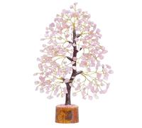 Rose Quartz Gemstone Tree - Handmade Healing Crystal Bonsai for Love, Harmony & Compassion - Reiki Meditation Feng Shui Home Décor - Spiritual Positive Energy Gift for Women, Mum & Loved Ones