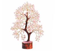 Rose Quartz Healing Crystal Tree - Natural Reiki Healing Crystal - Gemstone Bonsai Money Tree - Feng Shui Healing Crystal Tree For Reiki Energy - Gemstone Tree Of Life Decor - Spiritual Crystal Gifts