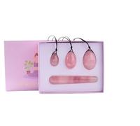 Rose Quartz Jade Egg Amethyst Yoni Egg Purple Crystal Yoni Eggs Natural Jade Egg Tightening Massage Ball Kegel Exerciser,3