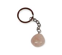 Rose Quartz Keyring, A Stone of Love, Tumbled Semi-Precious Gemstone Key Chain, Healing Crystal (Rose Quartz)