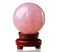 Rose Quartz Magic Crystal Ball Ornament Sphere + Base,3cm