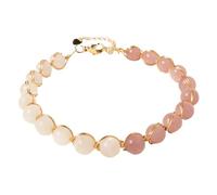 Rose Quartz Moonstone Wire Wrapped Bracelet for Women