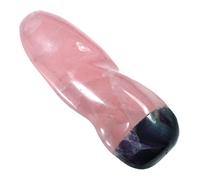 Rose Quartz & Rainbow Fluorite Spiral Massage Wand ~90 x 28mm