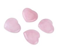 Rose Quartz Stone,4pcs Rose Quartz Healing Stone Quartz Carved Heart Shaped Crystal Healing Stone Semi Precious Gemstone Decor