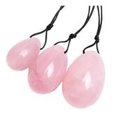 Rose Quartz Yoni Egg Kegel Exercise Egg Natural Pink Crystal Women Massage Ball,3Eggs
