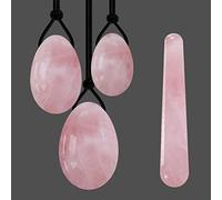 Rose Quartz Yoni Egg Set Drilled Natural Jade Eggs Amethyst Kegel Balls Massage Egg Obsidian Yoni Crystal Egg,Set D