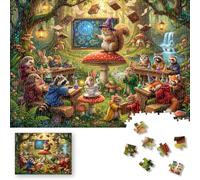 ROSE RAIN Premium 500 Pieces Jigsaw Puzzles for Adults Dust-Free Thick HD Board with Letters on Back Cute Animal Wizard Forest School Fantasy Cartoon Colorful Cool Whimsical Art Education Unique Gift