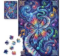 ROSE RAIN Premium 500 Pieces Jigsaw Puzzles for Adults Dust-Free Thick HD Board with Letters on Back Crystal Piano Music Note Cosmic Abstract Colorful Cool Fantasy Sky Art Mindfulness Unique Gift