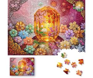 ROSE RAIN Premium 500 Pieces Jigsaw Puzzles for Adults Dust-Free Thick HD Board with Letters on Back Crystal Flower Nature Colorful Abstract Cool Fantasy Inspirational Art Stress Relief Unique Gift