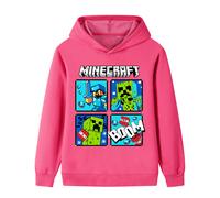 (Rose Red, 120cm) Minecraft hoodie for older children, boys and girls B1127