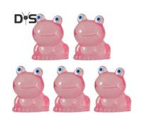 (rose red) 5Pcs Vibrant Color Miniature Sculpture Luminous Creative Miniature Landscape Ornament Colorful Glow-in-the-Dark Frog