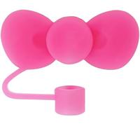 Rose Red Bow Cover for Stanley 40&30 Oz Cup, 10mm Silicone Covers Cap for Stanley Cup Accessories, Cute Topper for Tumblers, Straw Cap Stopper for Reusable Straws Tip Lids