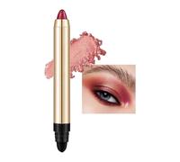 Rose Red Eyeshadow Stick with Golden Glitters, Cream Eye Shadow Pen, Gold Shimmering Eyeshadows Pencil Crayon, High Pigmented Eyeliner, Silky Smooth Easy to Color Eye Makeup Gift for Women