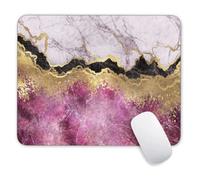 Rose Red Gold Marble Mouse Pad, Gaming Mouse Mat with Design, Square Waterproof Mouse Pad Non-Slip Rubber Base MousePads for Office Home Laptop Travel, 9.4"x7.9"