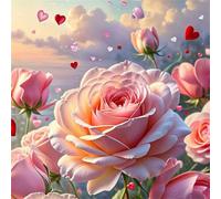 Rose Red Heart 90 Piece Jigsaw Puzzles for Adults 30x30cm, adult jigsaw puzzles 90 Pieces, Challenging&Brainteasing Puzzle Family Games, Beautiful Decoration puzzle