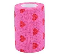 Rose Red Heart Self-Adhesive Bandages Elastic First Aid Bandage Non-Woven Beautiful Elastoplast, for Pets Animal