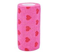Rose Red Heart Self-Adhesive Bandages Elastic First Aid Bandage Non-Woven Beautiful Elastoplast, for Pets Animal