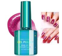 Rose Red Holo/graphic Cat Eye Nail Polish,Cat Eye Gel Nail Polish,Magnetic Nail Polish Gel,Shiny Diamond Nail Gel Polish UV Gel Nail Polish,Gel Nail Polish Glitter,Sparkly Nail Varnish for Girl(#08)