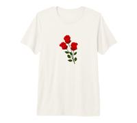 Rose Red Roses Botanical Flower Premium T-Shirt