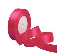 Rose Red Satin Ribbon for Gift Crafting, Double Sided Polyester 20mm X 23m(24 Yards) Gift Wrapping Ribbon Thick Ribbon for Cake Decoration, DIY Sewing Project, Party Balloon & Hair Bows Decoration