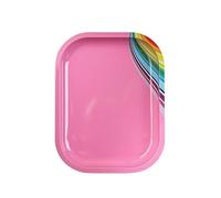 Rose Red Stainless Steel Tray For Nail Art Desktop Tools,Rectangular Decorative Storage Organizer Tray For Cosmetic Organiser,18 * 14 * 1.7cm