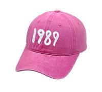 (Rose Red) Taylor Swift 1989 Baseball Cap Unisex Women Men Messy Bun Snapback Hat Sun Sports Trucker Caps