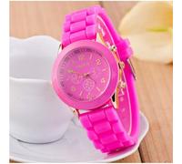 (rose red) Women's Silicone Boys Jelly Quartz Unisex Geneva Girls Wrist Watch