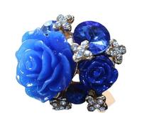 Rose Rings for Women - Statement Ring Adjustable Women Girls Rose Promise Ring, Exaggerate Flower Floral Wrap for Girlfriend, Mother Lightweight Compact Ergonomic Multiuse Versatile Outdoor Indoor