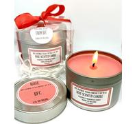 Rose Scented Soy Wax Candle - Handmade BFC - Rose Scented 28 Hours Burn Time 4 Oz 100 Grams Soy Wax Candle Silver Brush Finish Tin. Rose Scented