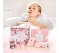 Rose-Scented Spa Bath Gift Set Living and Home Pink One Size