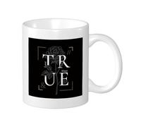 Rose Set Of 1 Printing Mug Artistic Word True Love Beautiful Flower Aesthetic Modern Designs blue blacke white Ceramic lnsulated Unspillable Home Lab Kitchen Pantry With Handles Tea Cups 11 Ounce
